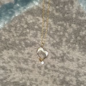 Gold heart jewel necklace